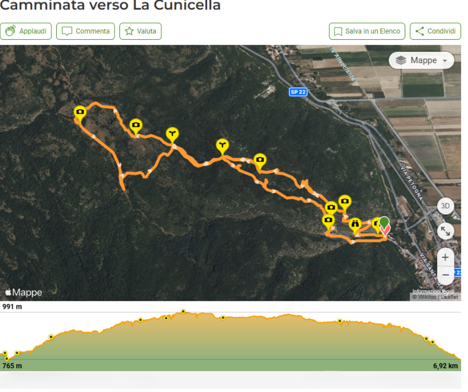 Camminata verso la Cunicella